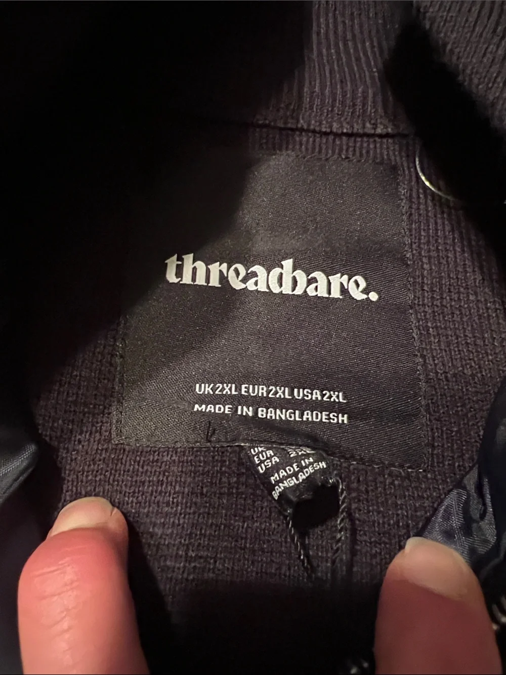 Threadbare Men's Navy Zip-Up Quilted Knit Marsden Sweater